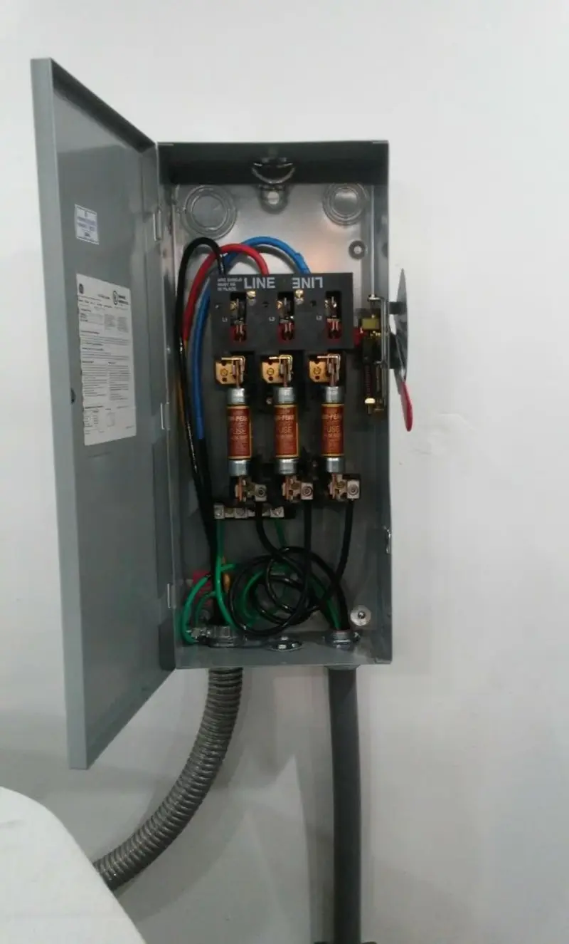 Three-phase disconnect switch installed for Electrical Wiring & Rewiring in Myrtle Grove